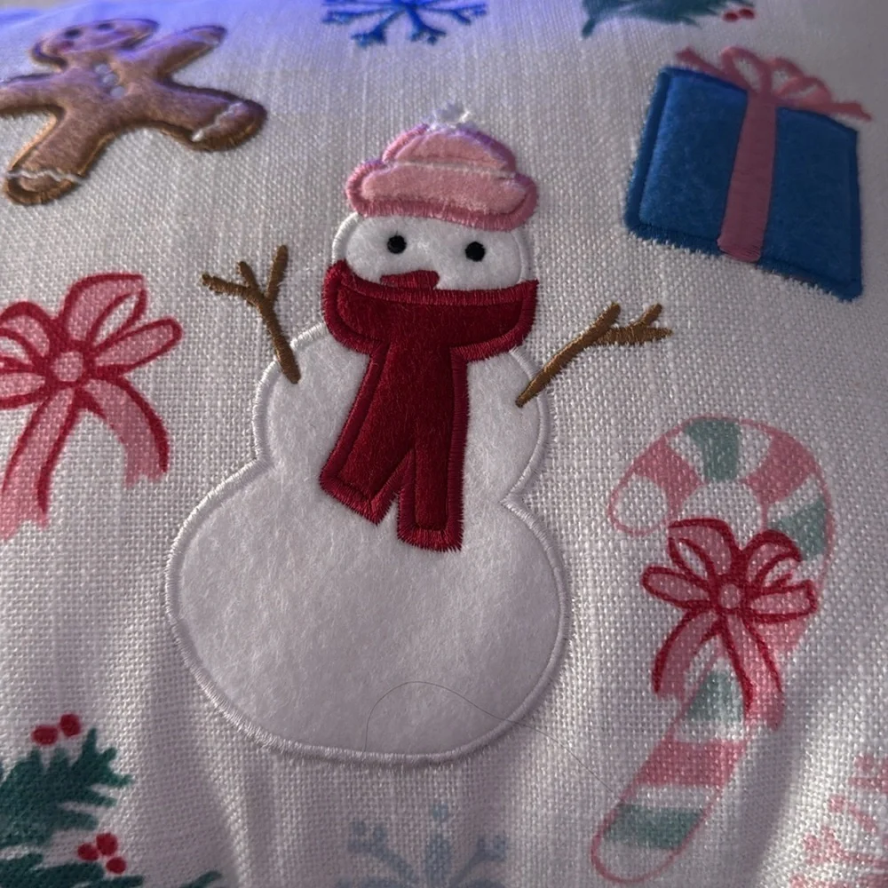 Cupcakes and Cashmere Pastel Christmas Gingerbread House Decorative Throw Pillow